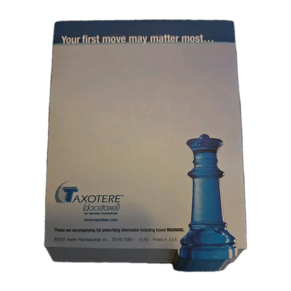 Taxotere Drug Rep Scratch Pad Sticky Notes  Blue Chess Piece 2003